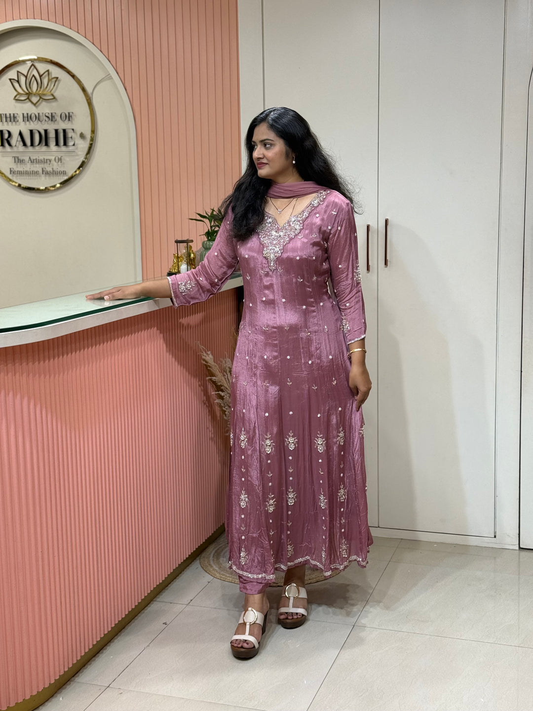 Pure Chinon Festive Collection | Full Handwork, Sequin &amp; Cut Dana | R177