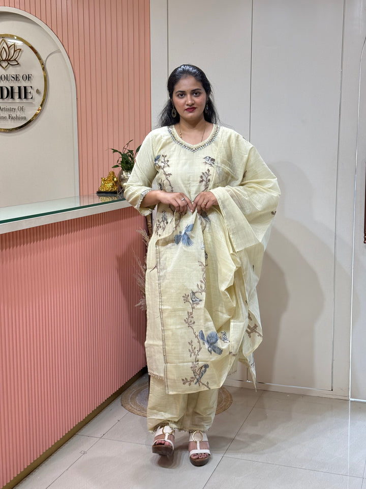Pure Jamdhani Designer Collection with weaving Dupatta (Cotton Lining) | R211
