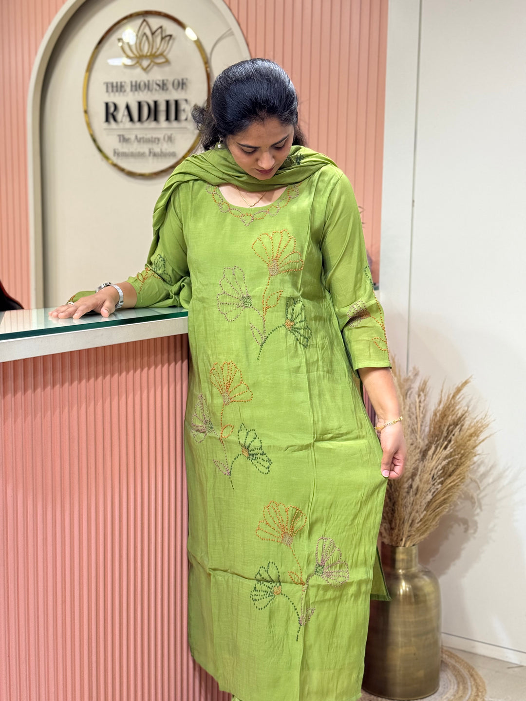 Mul Chanderi Collection with Floral Work | R226