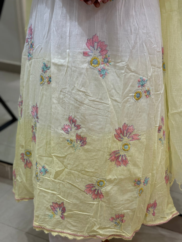 Premium Mul Cotton Ombré Shade Collection With Kota Doria Dupatta | R176