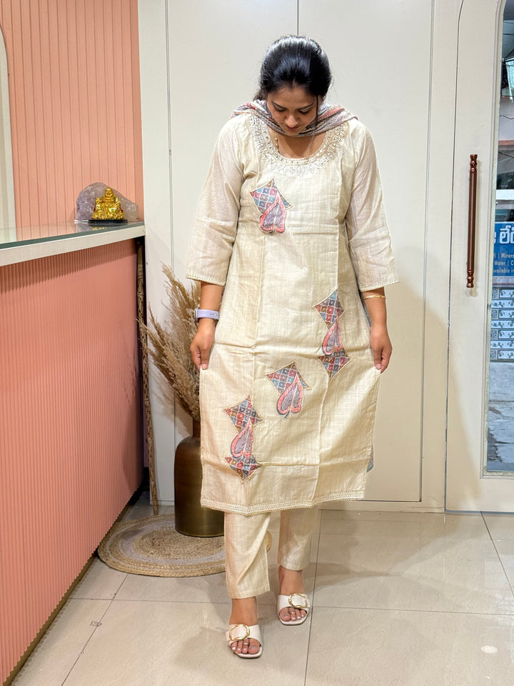 Pure Jamdhani Designer 3 Pcs Set Collection (Cotton Lining)| R211