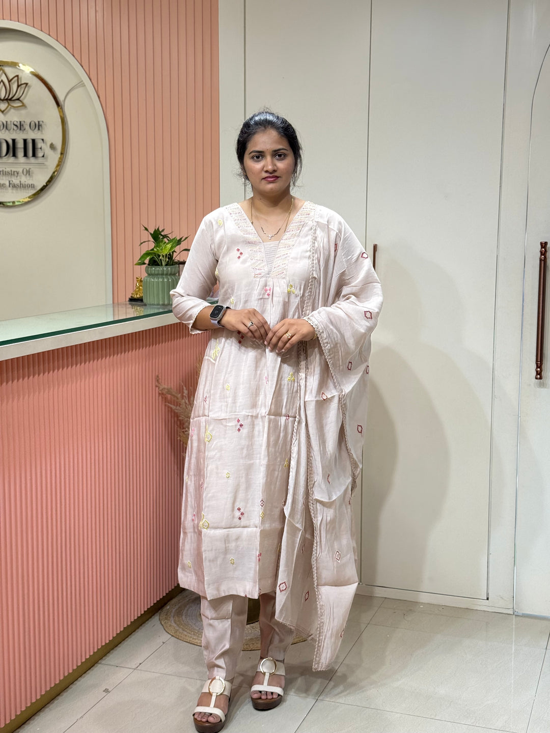 Mul Chanderi Collection with Embroidery work (Cotton Lining)| R204