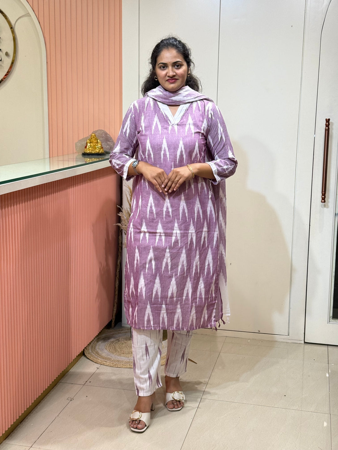 Ikkat Cotton Collection With Full Length Dupatta | R200