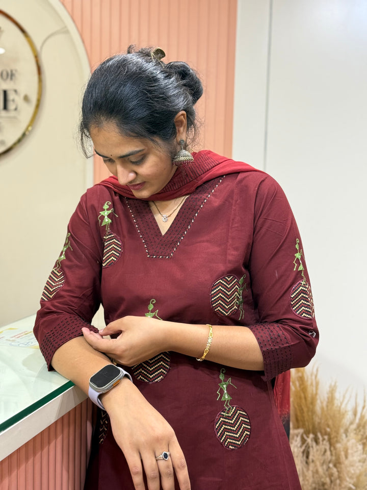 Pure Cotton Dress with Appliqué &amp; Embroidery | R125