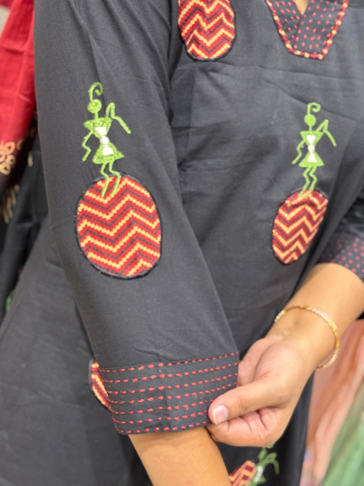 Pure Cotton Dress with Appliqué &amp; Embroidery | R125