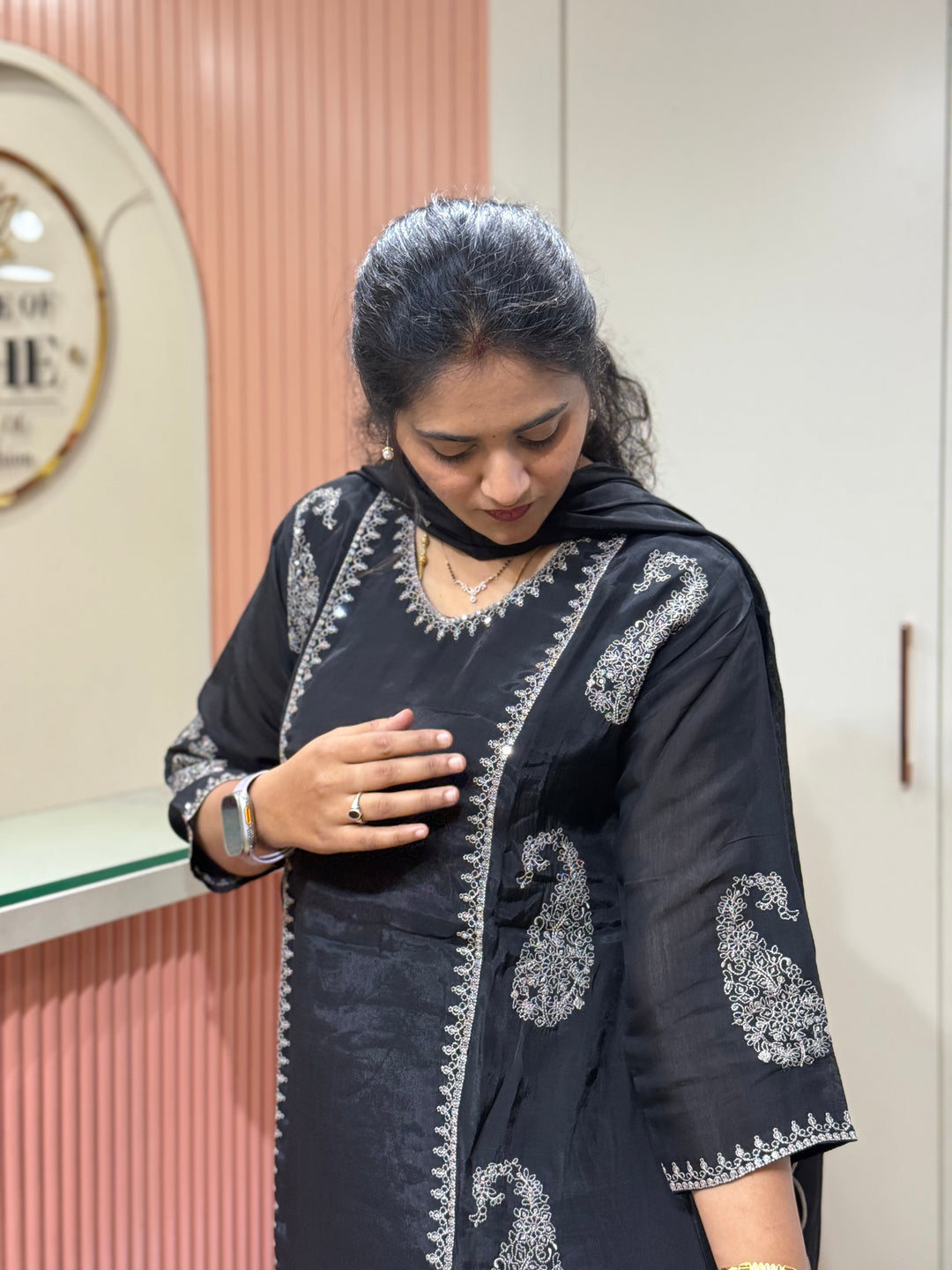 Mul Chanderi with Embroidery work (Cotton Lining) | R138