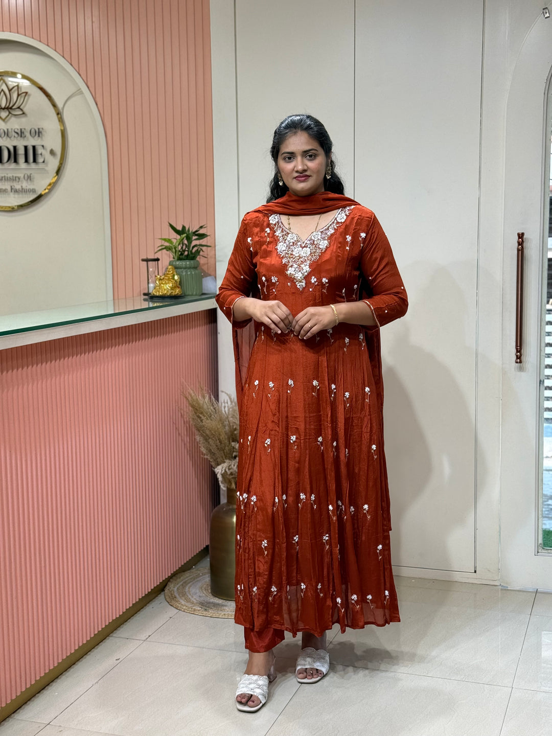 Pure Chinon Festive Collection | Full Handwork, Sequin &amp; Cut Dana | R177