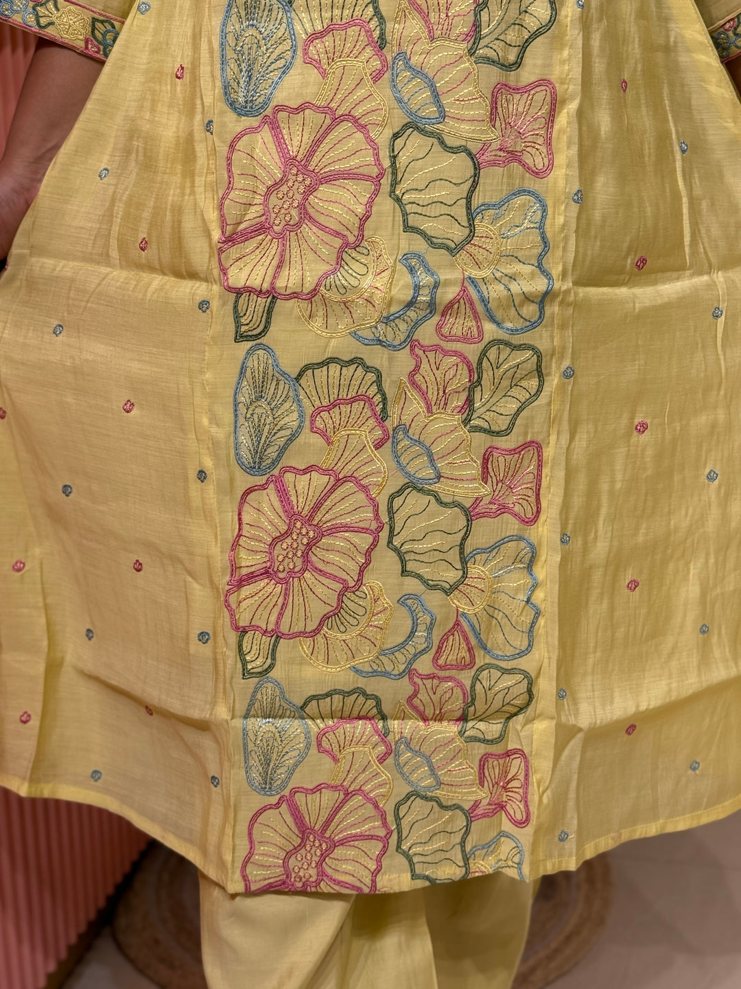 Mul Chanderi with Embroidery work ( Cotton Lining )| R204