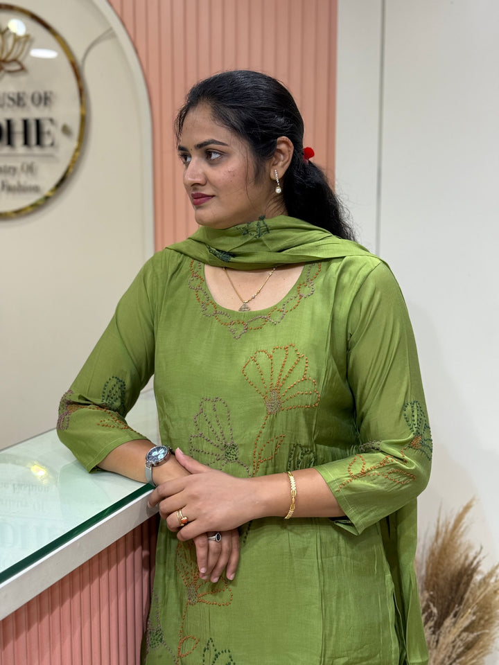 Mul Chanderi Collection with Floral Work | R226