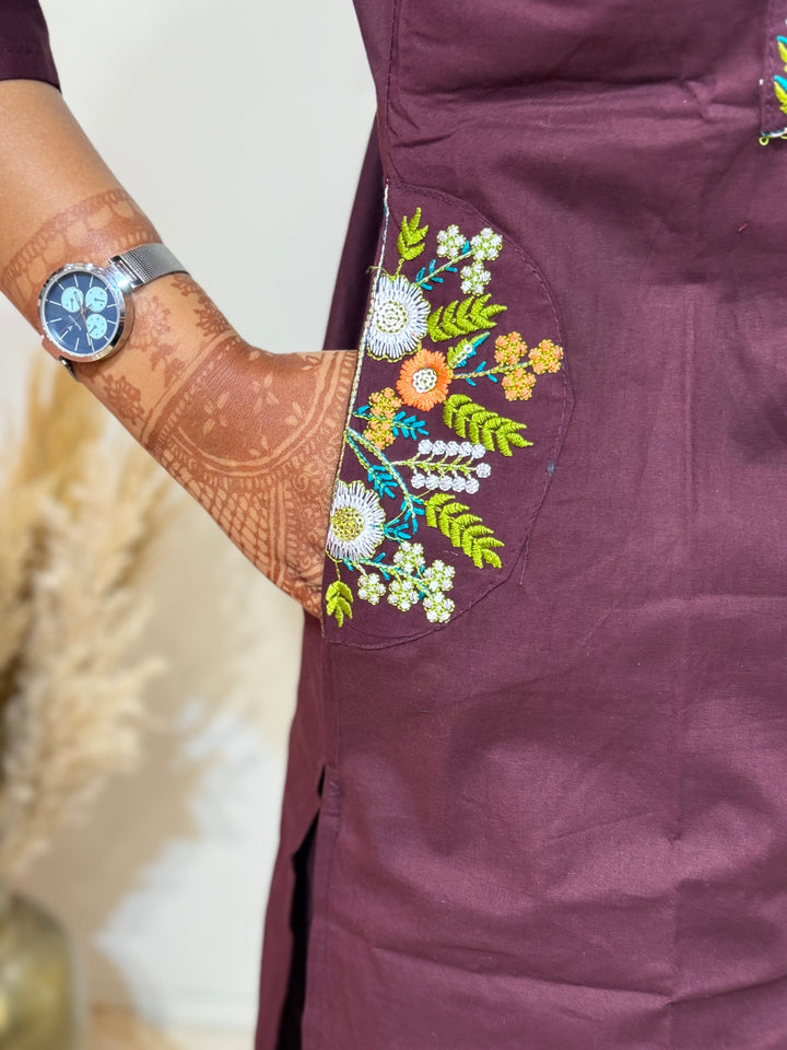 Cotton 2 Pc Kurta Set – Embroidered Collection | R137