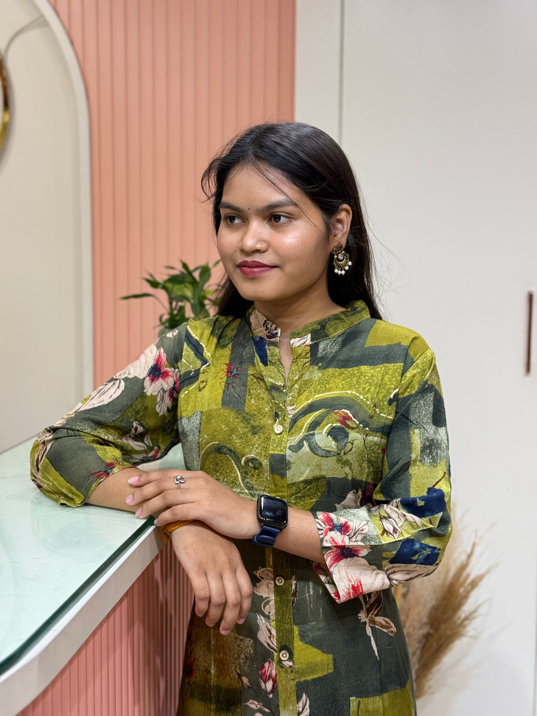 Rayon 2 piece collection with floral work | R137