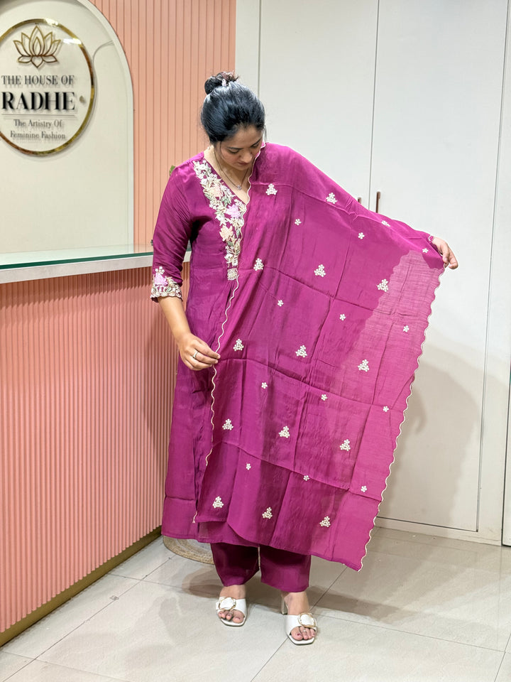 Premium Mul Chanderi Handwork Collection (SuperHit Design)| R206