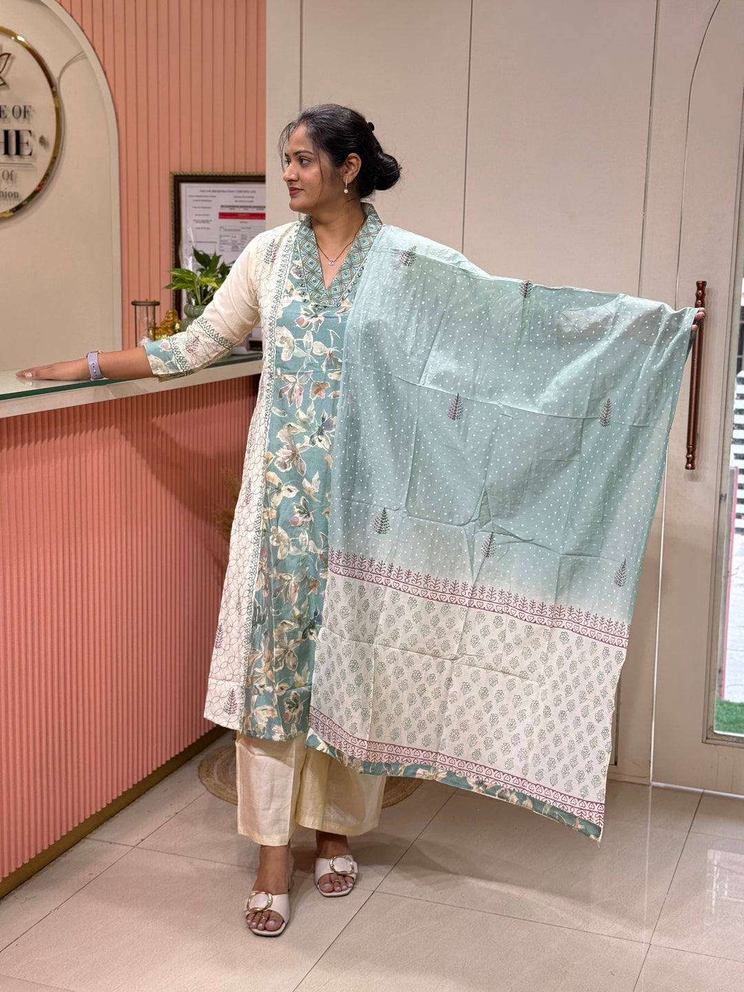 Mul Chanderi Collection with ALine pattern | R216