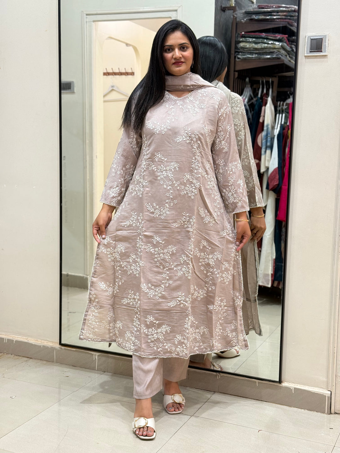 Mul Chanderi with Embroidery work| R205
