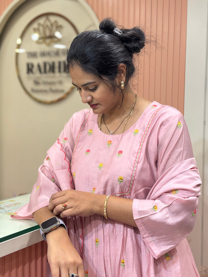 Mul Chanderi Dress with Lining – Elegant Collection | R134