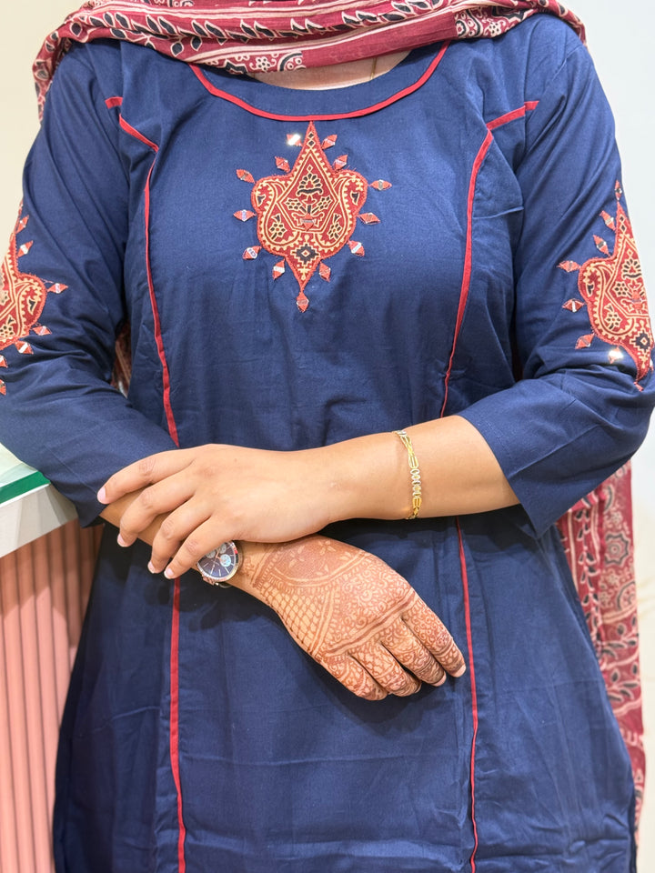 Cotton 3 Pc Collection with Patch work | R173