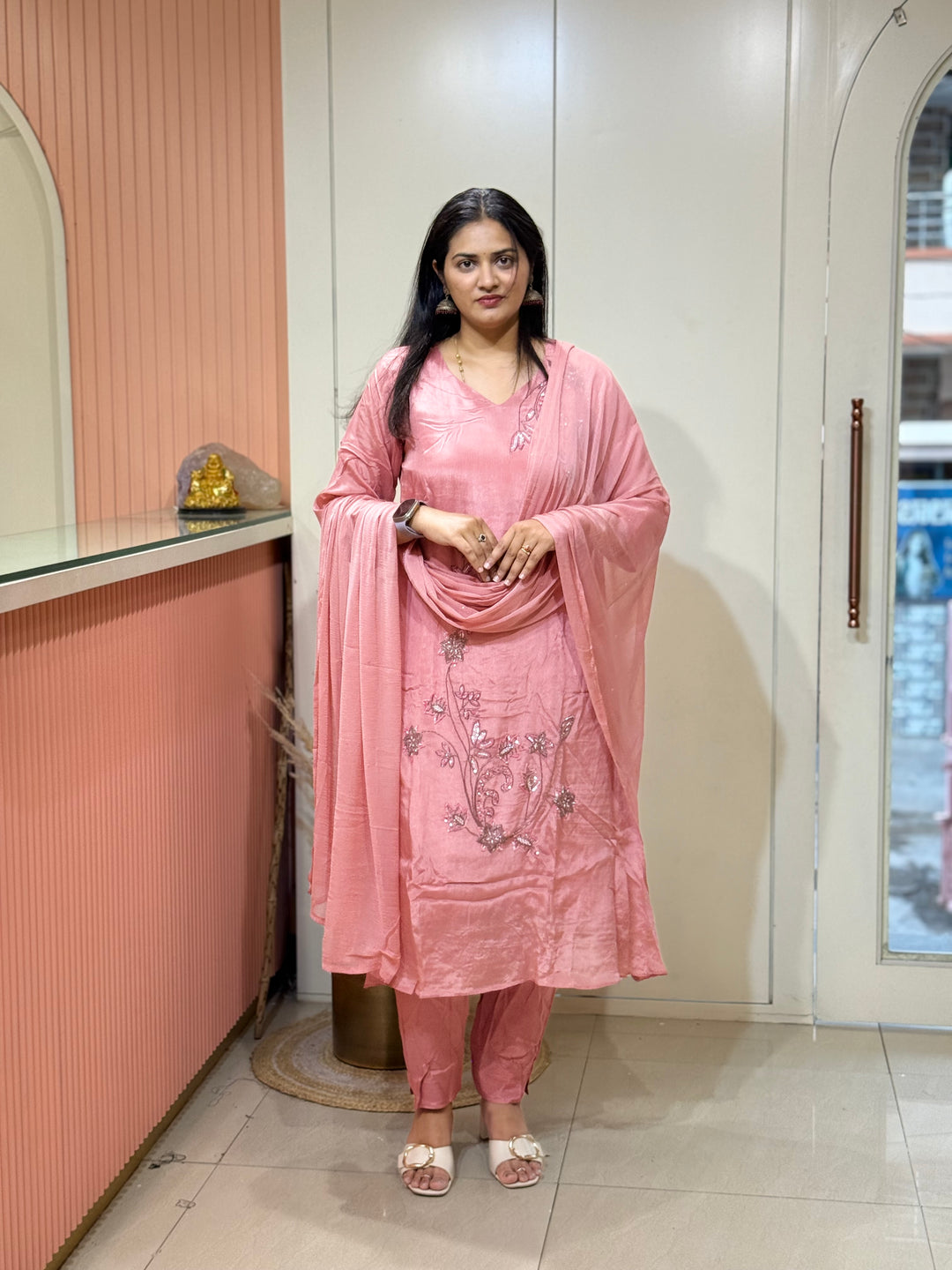 Pure Chinon Handwork Collection Party Wear  | R177