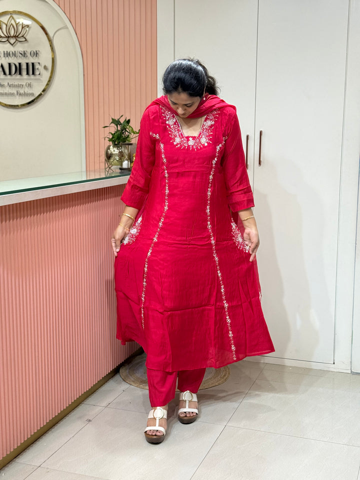 Mul Chanderi Partywear Collection |Cut Dana  &amp; Zardozi Work | R206