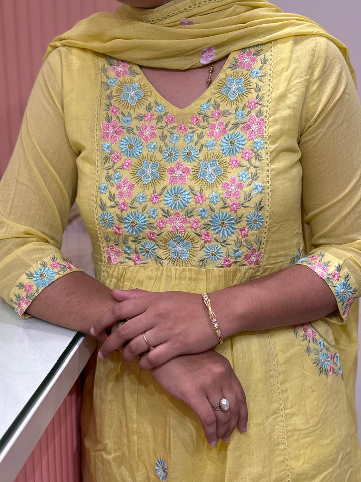 Pure Mul Cotton with Embroidery Work (Cotton Lining)  | R168