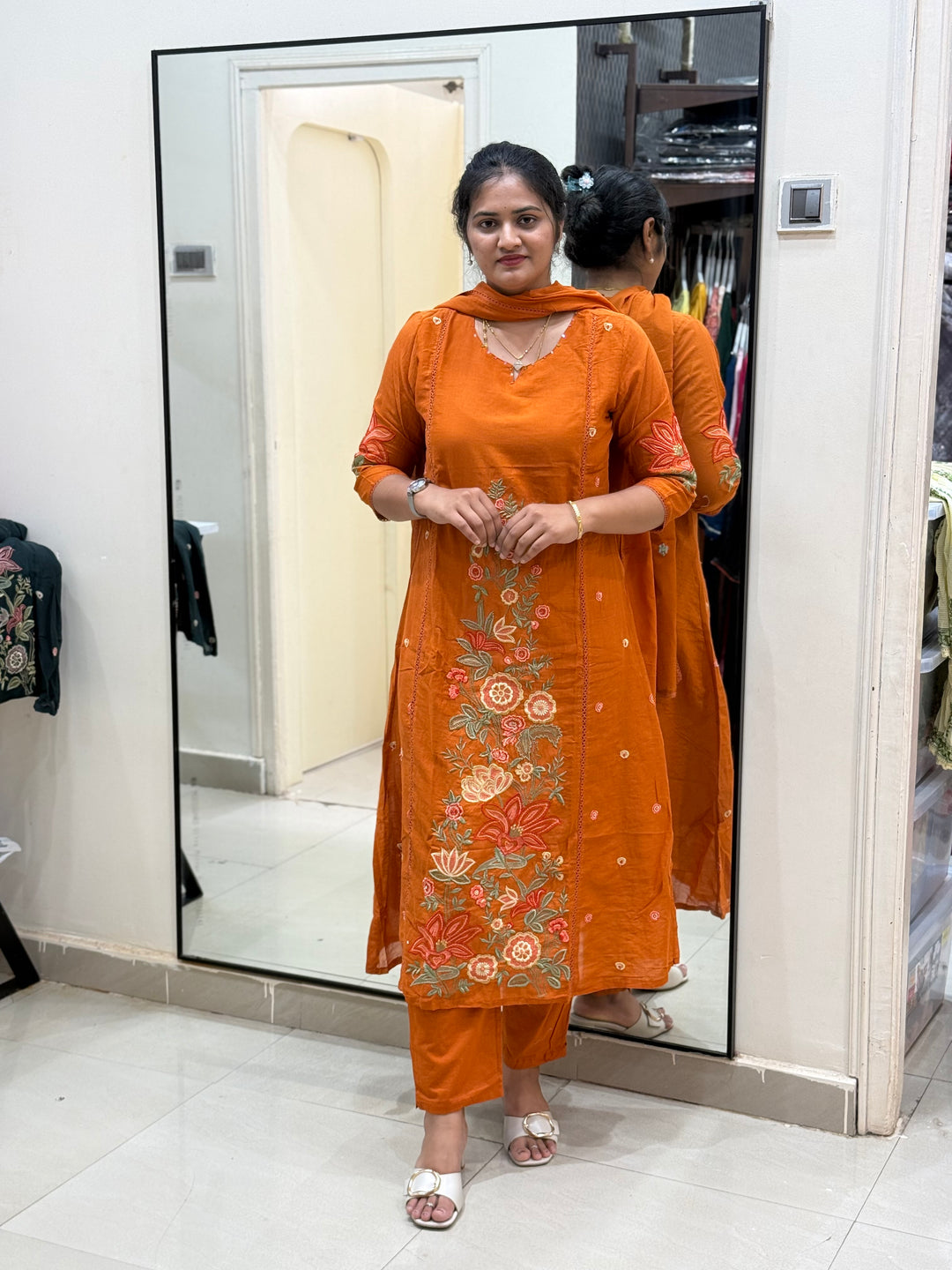 Mul Cotton Collection with Embroidery work (Cotton Lining)| R181