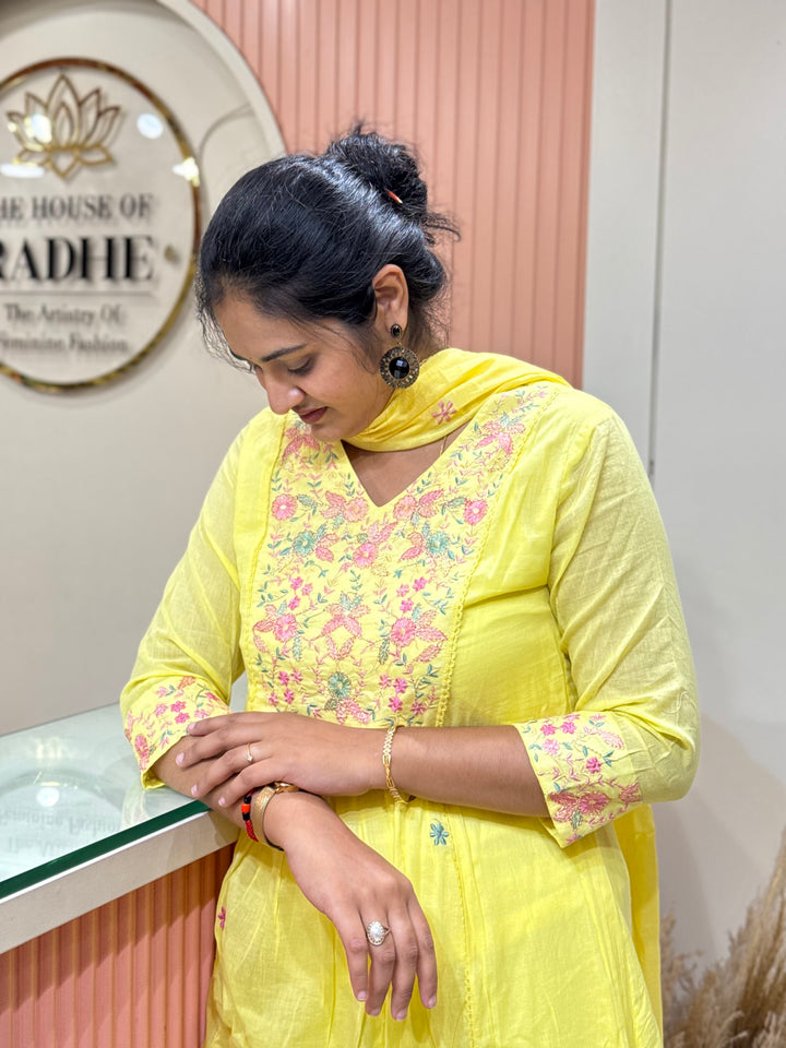 Pure Mul Cotton with Embroidery Work (Cotton Lining)  | R168