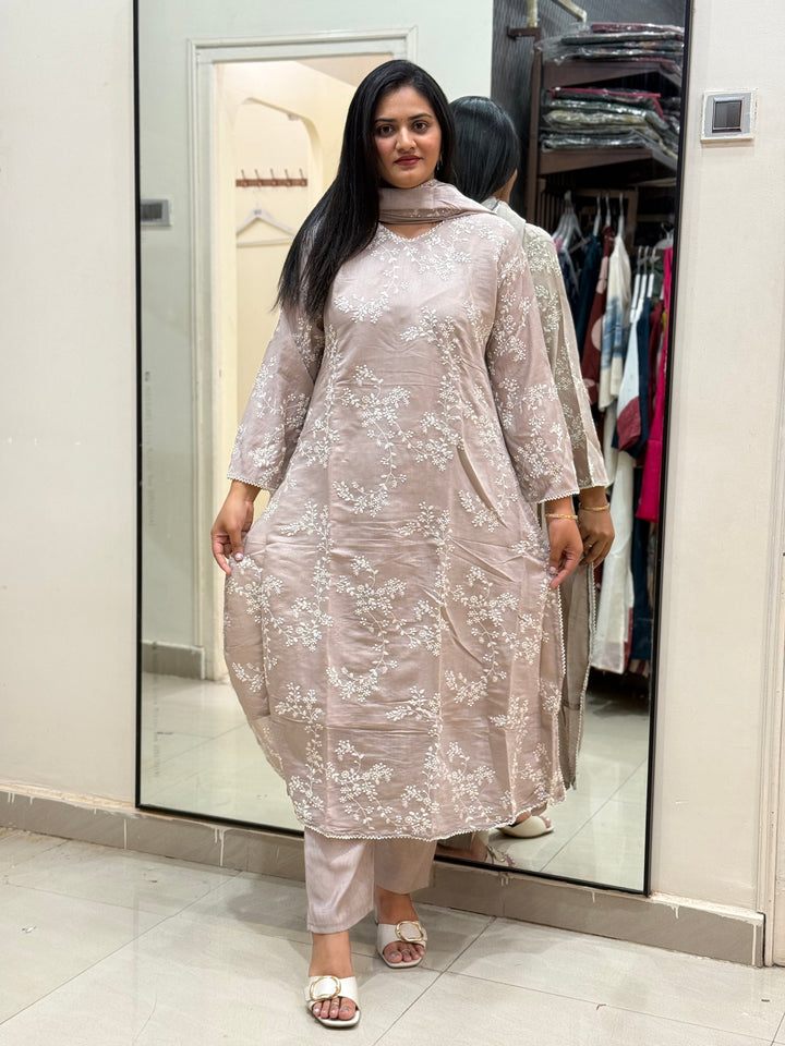 Mul Chanderi with Embroidery work| R205