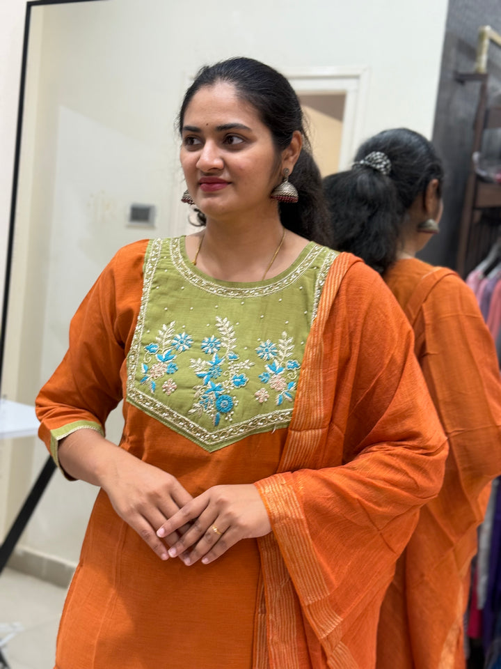 Mul Chanderi Kurta Set – Elegant Collection | R106