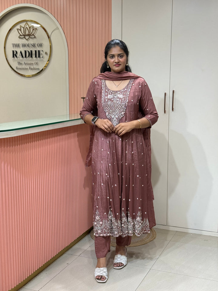 Pure Chinon Festive Collection | Full Handwork, Sequin &amp; Cut Dana | R177