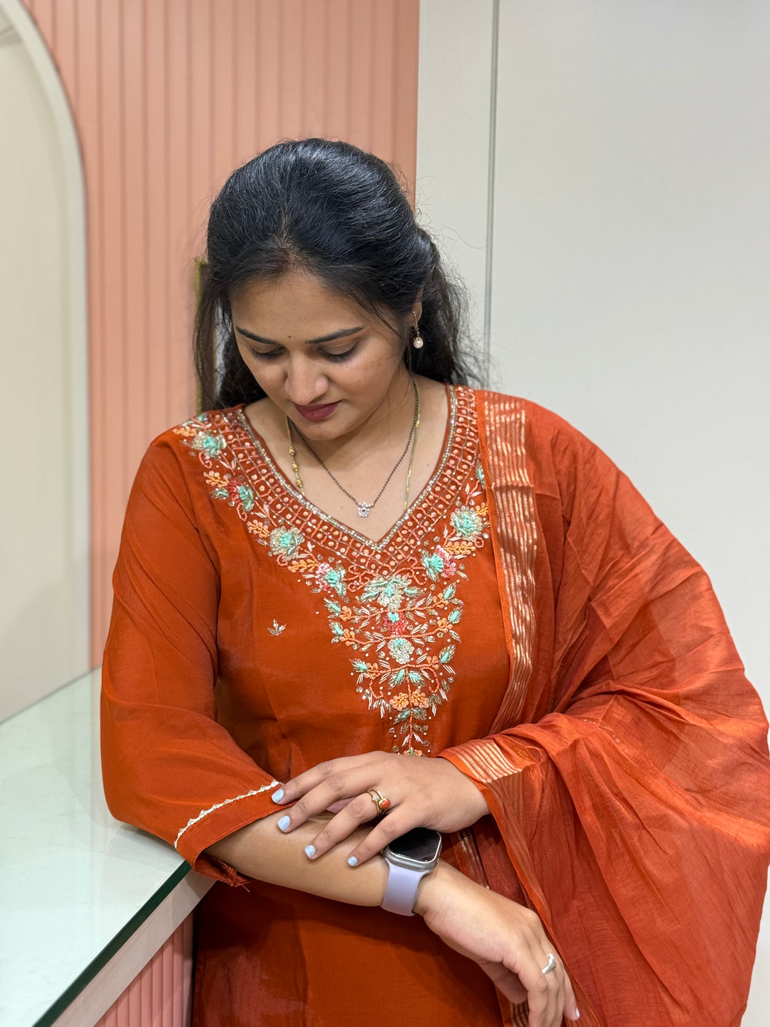 Mul Chanderi  Handwork Collection | R216