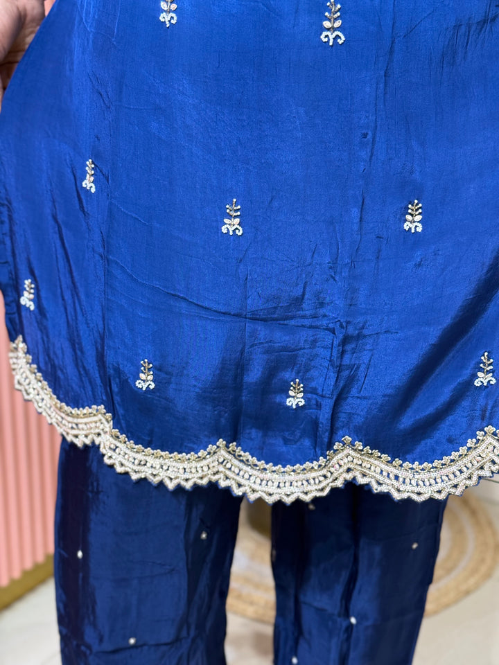 Pure Chinon Heavy Handwork Flared Palazzo Collection | R117