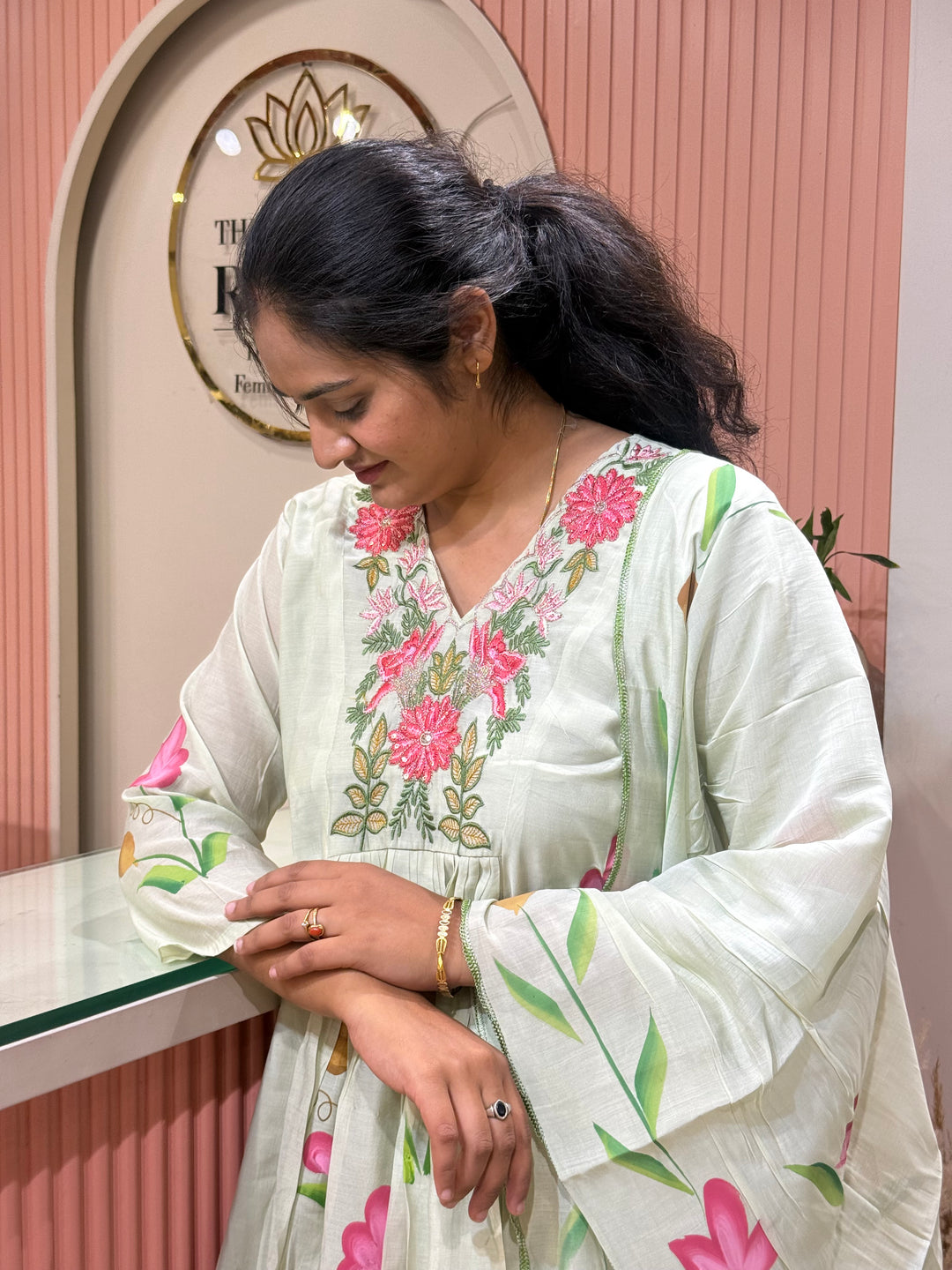Mul Chanderi Collection with Brush Paint | R209