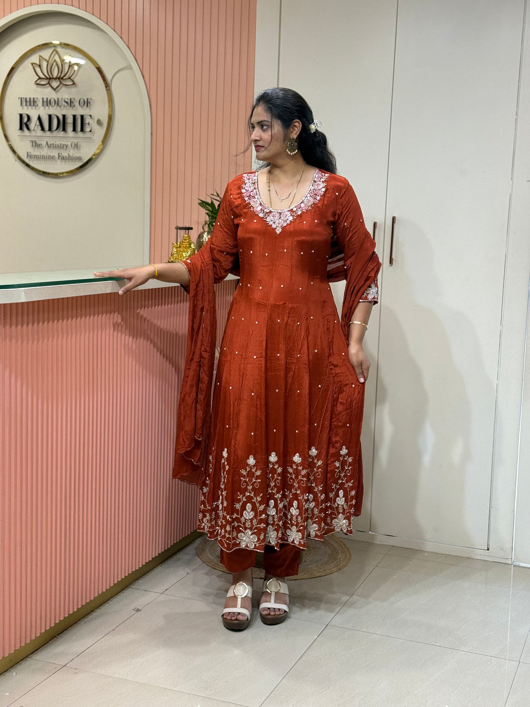 Pure Chinon Handwork Collection Party Wear  | R177
