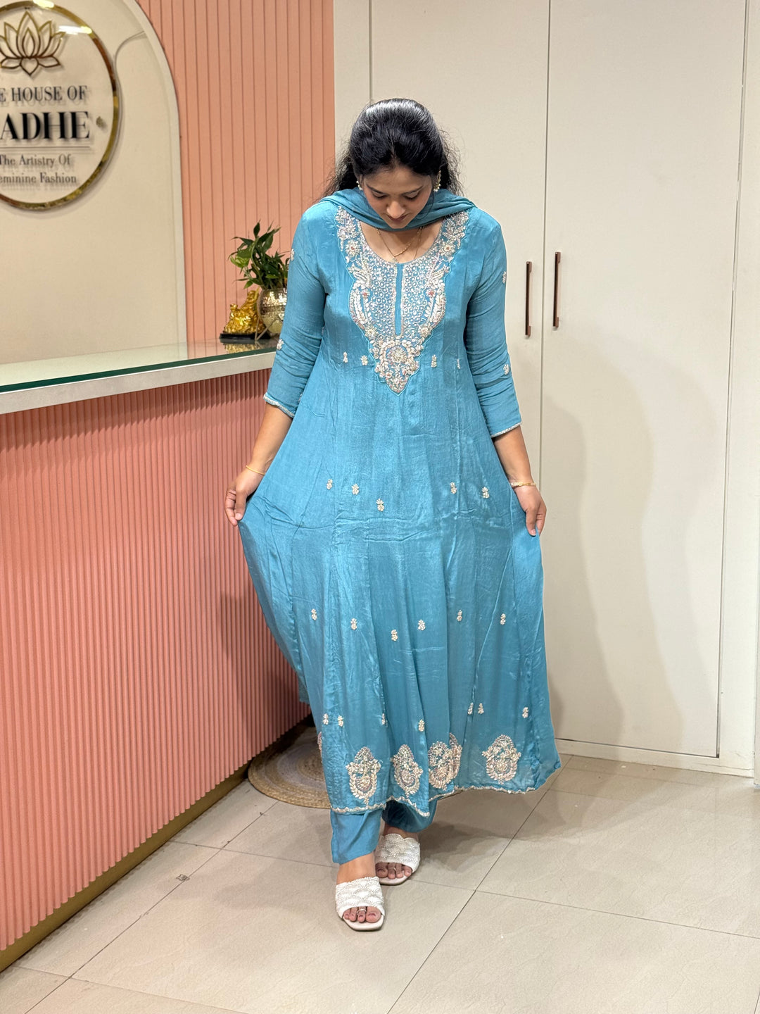 Pure Chinon Handwork Collection Party Wear  | R177
