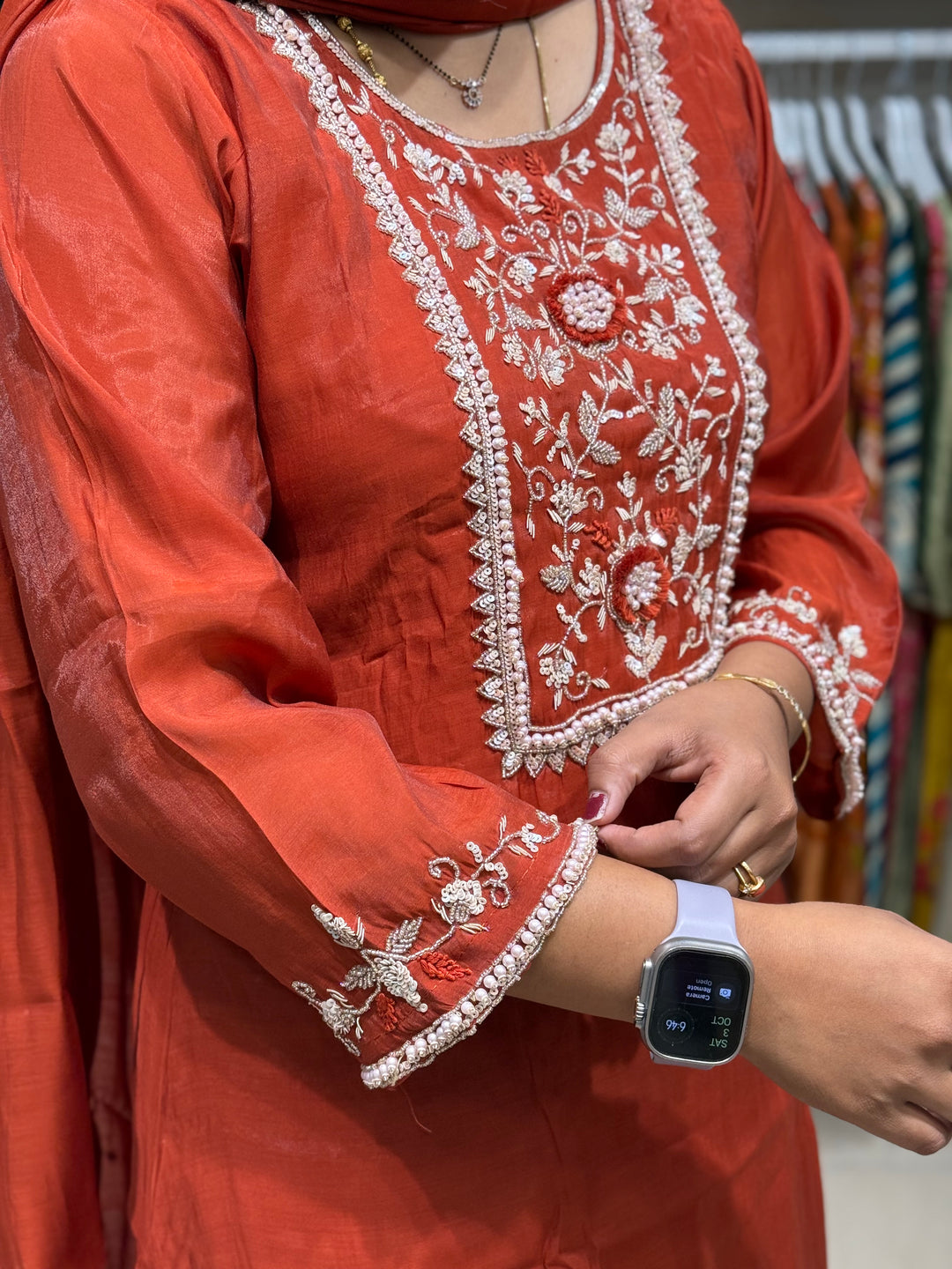 Pure Mul Chanderi Collection with Handwork ( Cotton Lining) | R229