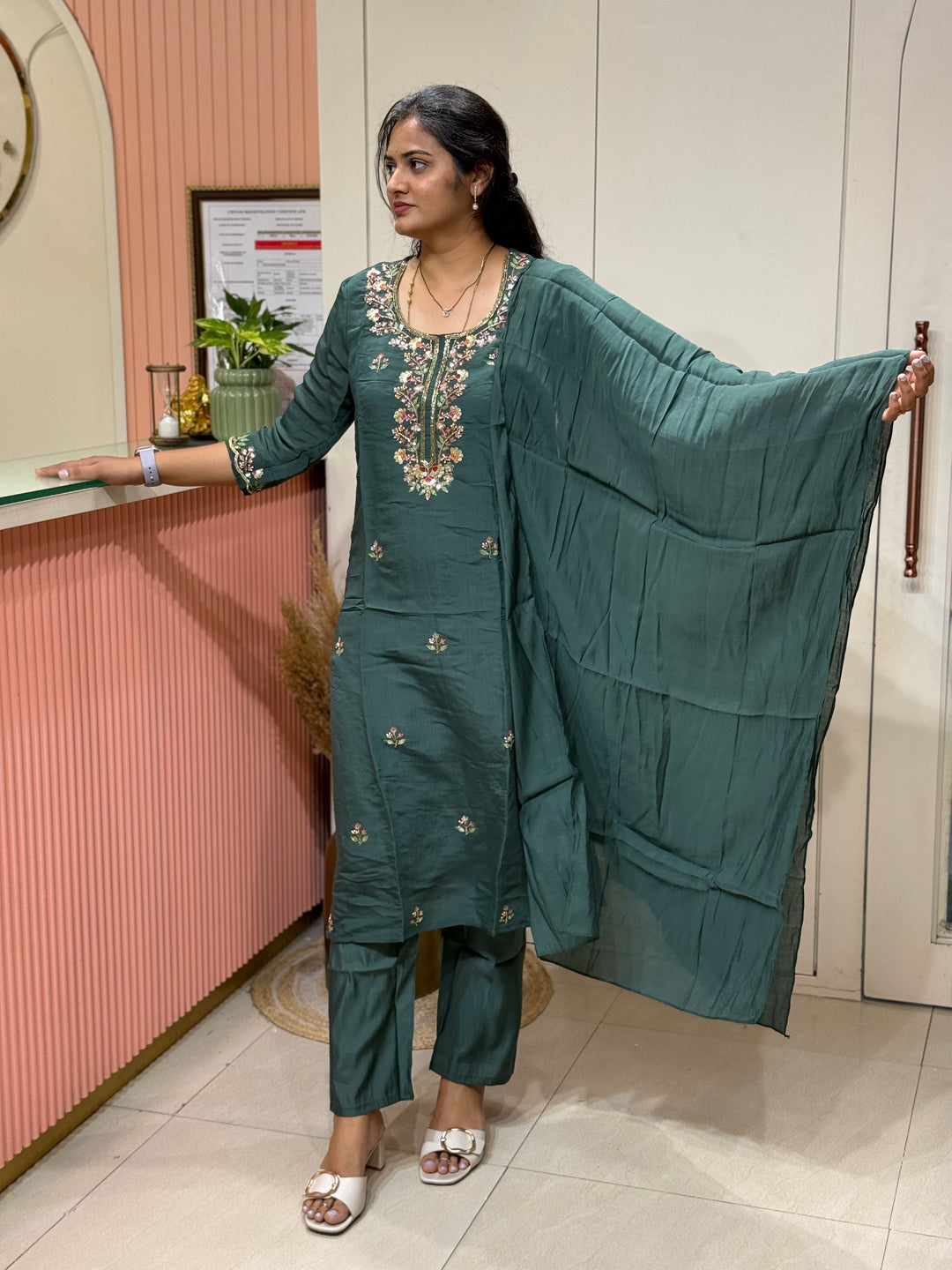 Pure Mul Chanderi Collection with Handwork ( Cotton Lining) | R216