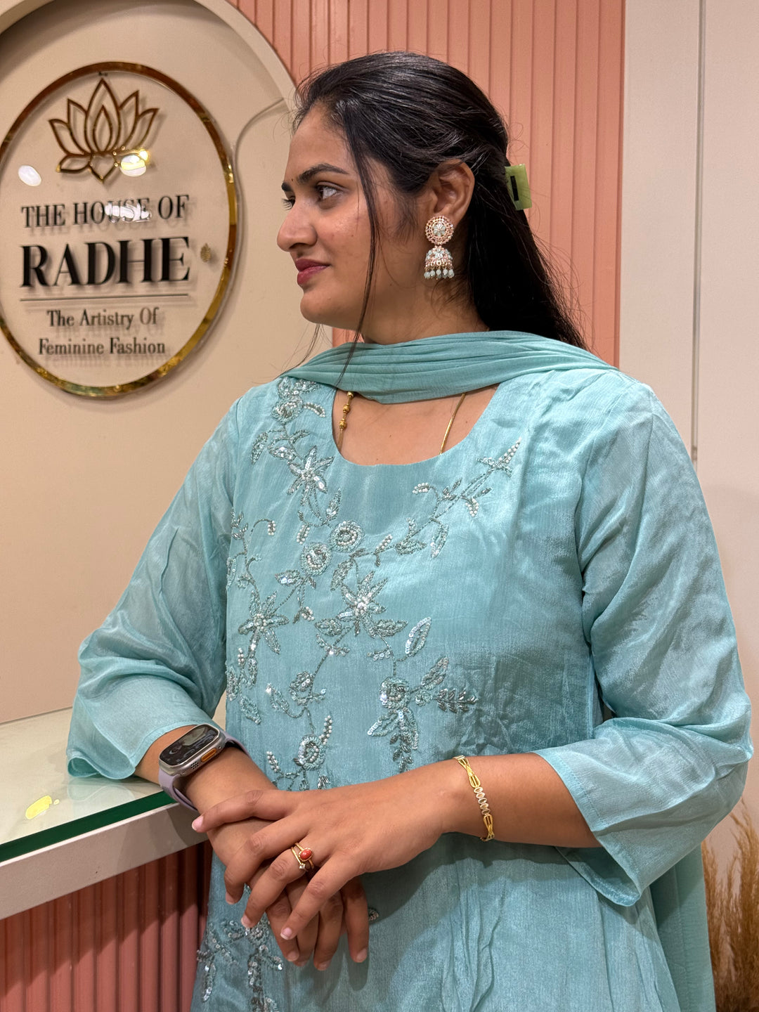 Pure Chinon Handwork Collection Party Wear  | R177