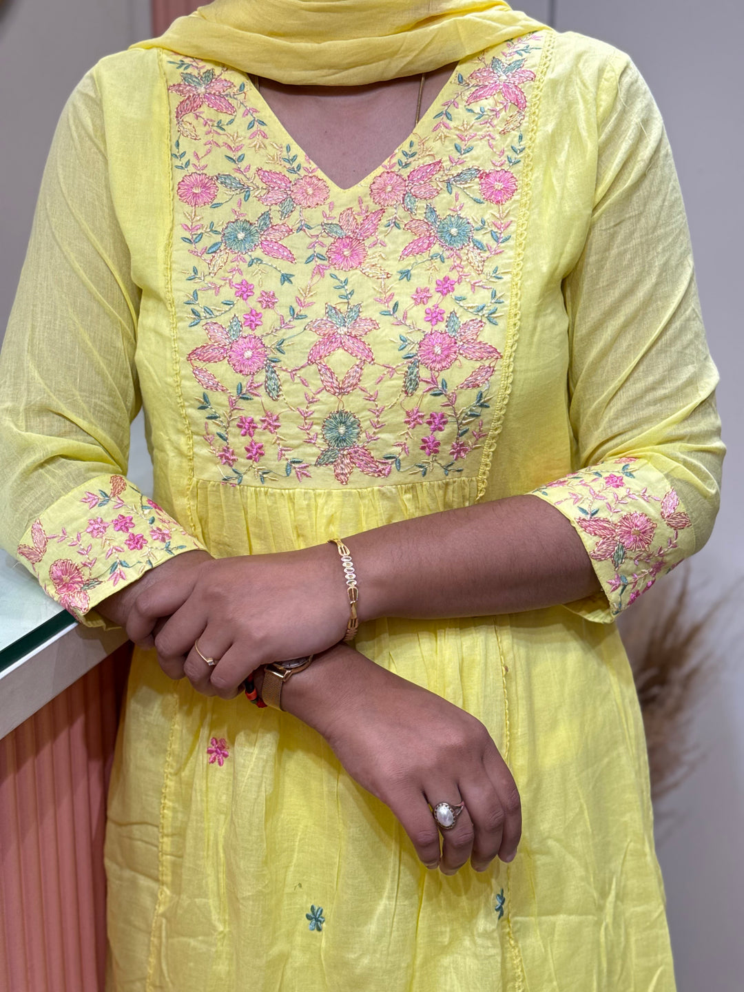 Pure Mul Cotton with Embroidery Work (Cotton Lining)  | R168