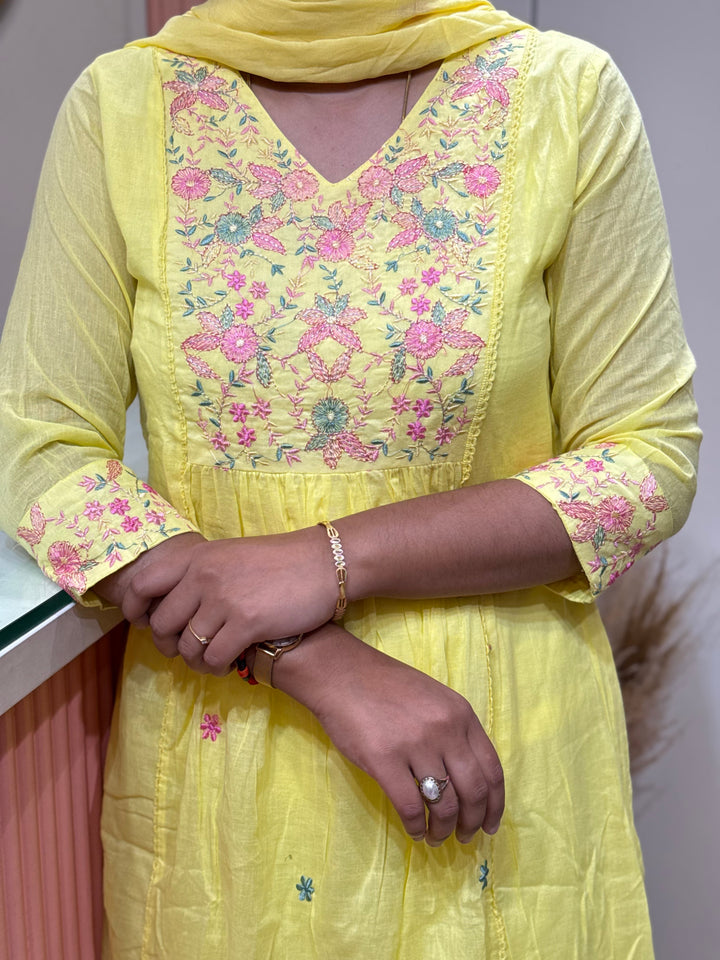Pure Mul Cotton with Embroidery Work (Cotton Lining)  | R168