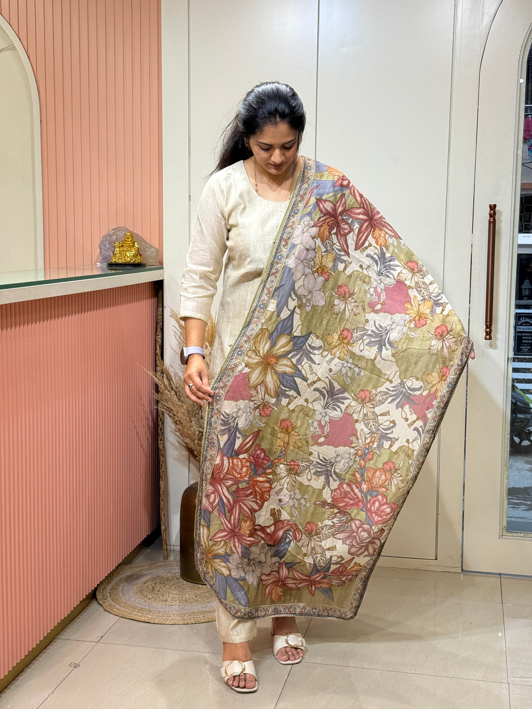 Pure Jamdhani Designer 3 Pcs Set Collection (Cotton Lining)| R211
