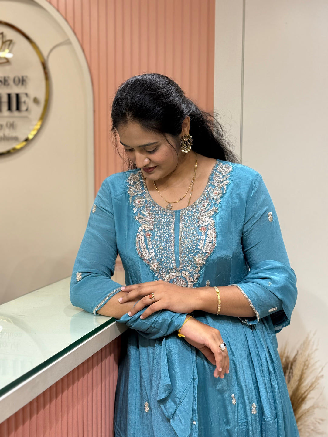 Pure Chinon Handwork Collection Party Wear  | R177
