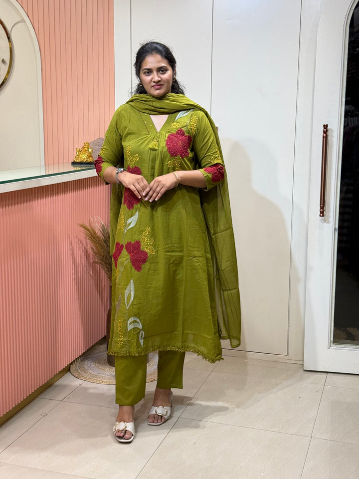 Mul Cotton 3 Pcs Set with cotton lining | R181