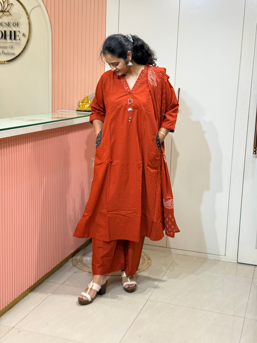 Trending Cotton 3 Pcs Kurta Set for Women Summer Collection |RADHE99