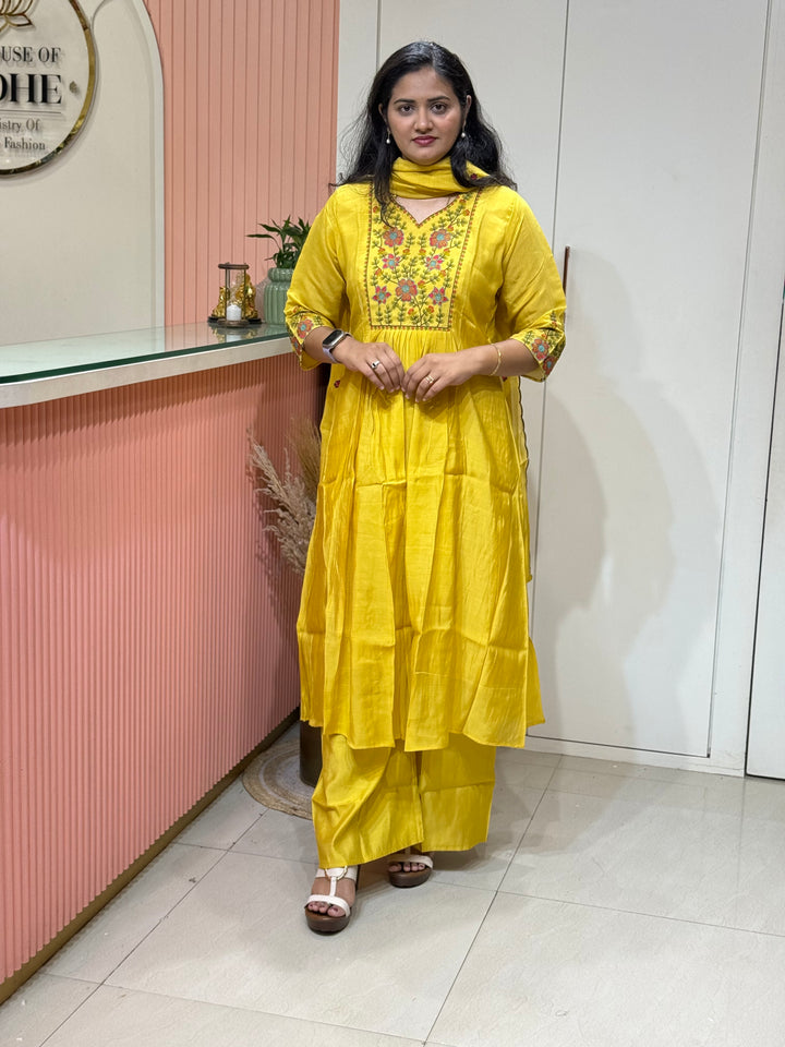 Mul Chanderi Collection with Embroidery work (Cotton Lining)| R204