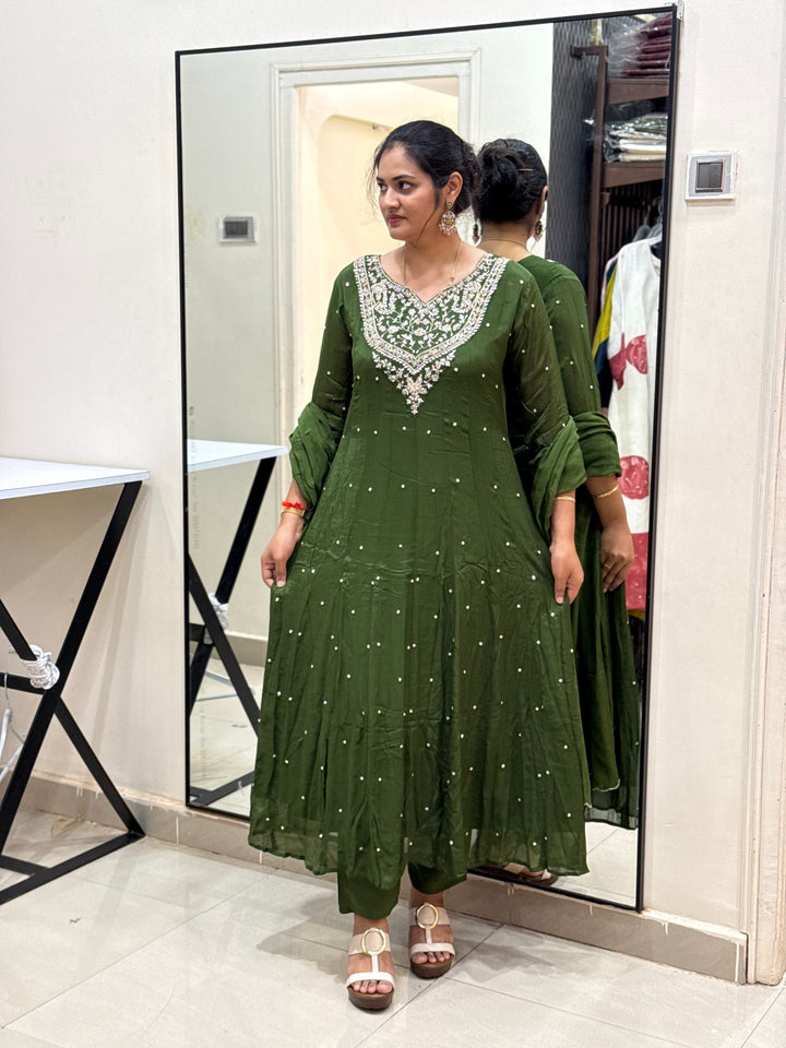 Pure Chinon Handwork Collection Party Wear  | R177