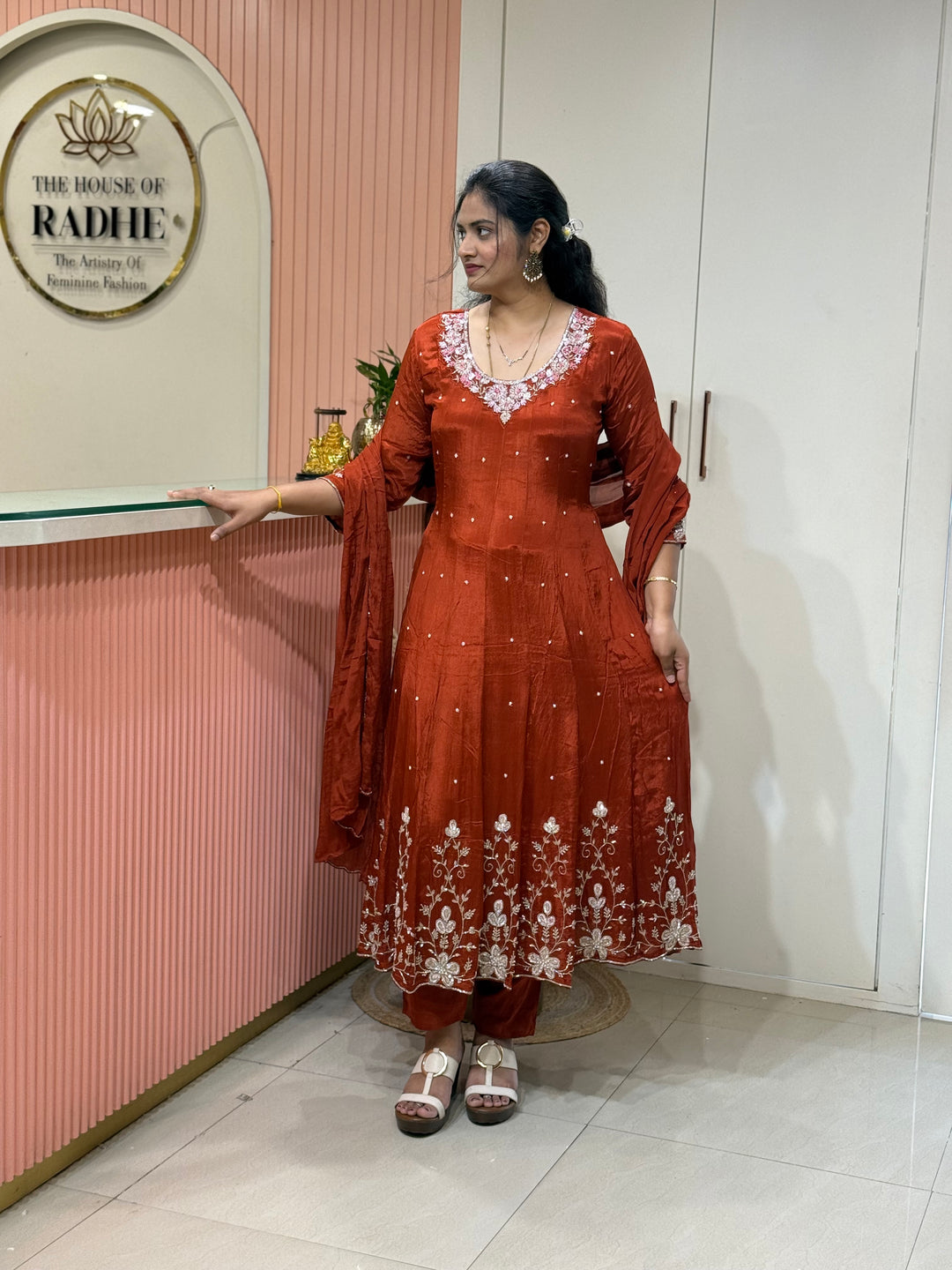 Pure Chinon Handwork Collection Party Wear  | R177