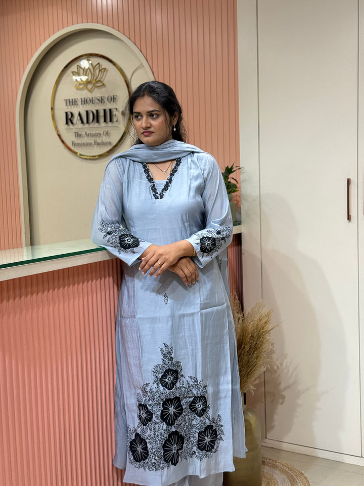 Pure Mul Chanderi Collection with embroidery Work(cotton Lining) | R229