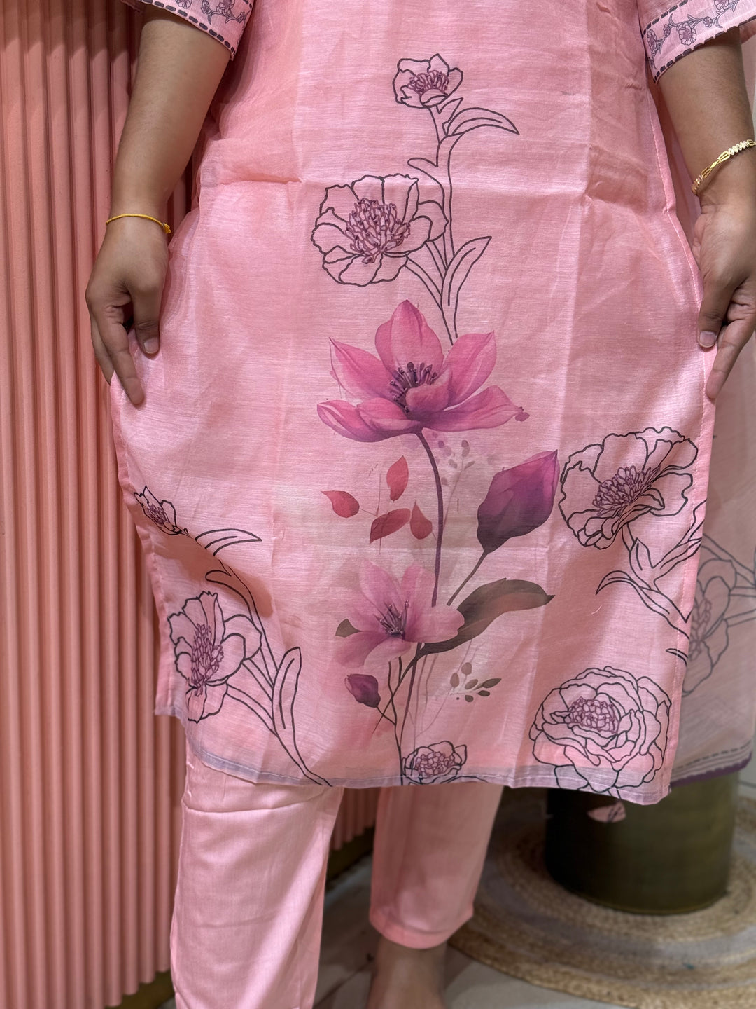 Silk Linen Fabric Collection with Hand Embroidery | R113
