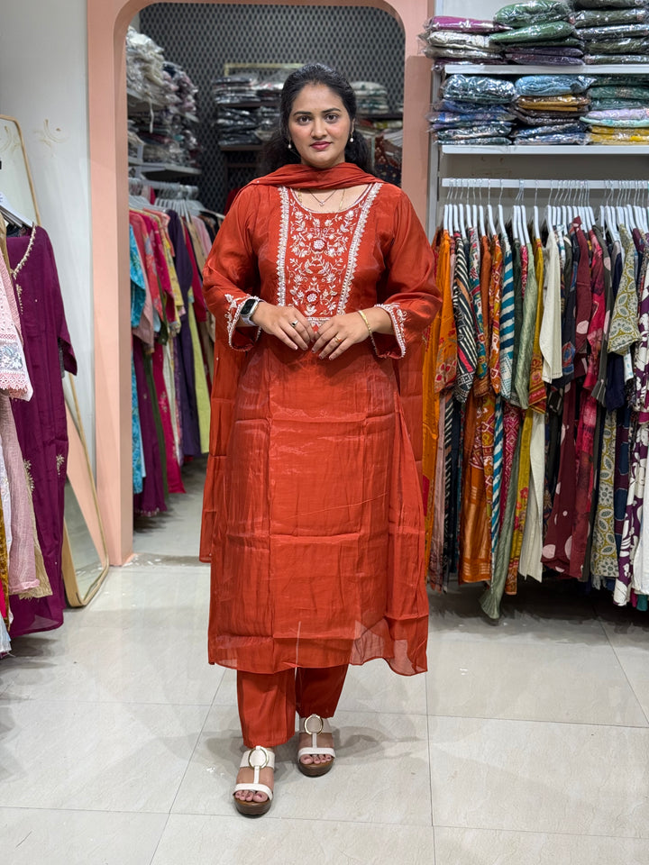 Pure Mul Chanderi Collection with Handwork ( Cotton Lining) | R229