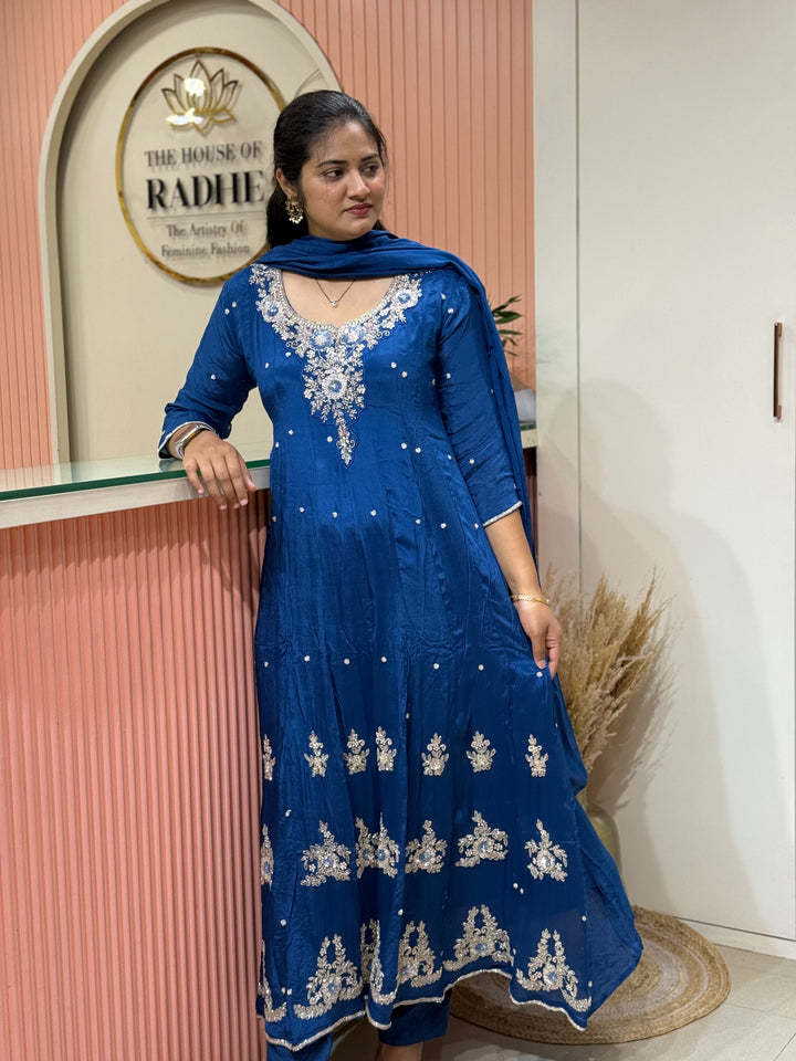 Pure Chinon Festive Collection | Full Handwork, Sequin &amp; Cut Dana | R177