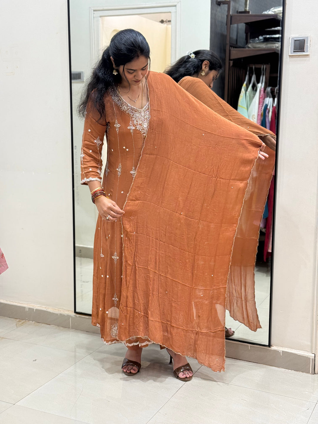 Pure Chinon Handwork Collection Party Wear  | R177